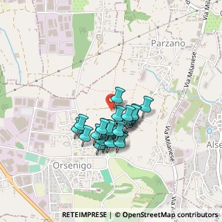Mappa Via G. Leopardi, 22030 Orsenigo CO, Italia (0.308)