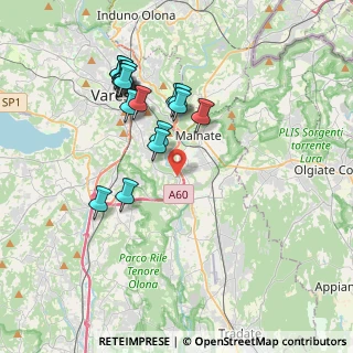 Mappa Via A. Fogazzaro, 21040 Lozza VA, Italia (3.64471)