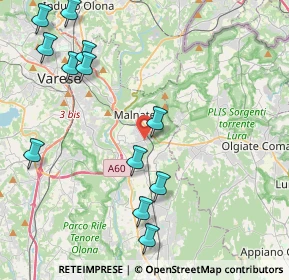 Mappa Via Monsignor C. Sonzini, 21046 Malnate VA, Italia (5.20692)