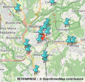 Mappa Via Monsignor C. Sonzini, 21046 Malnate VA, Italia (1.88333)