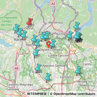 Mappa Via Don Ambrogio Fogliani, 22077 Olgiate Comasco CO, Italia (8.619)