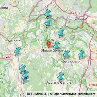Mappa Via Don Ambrogio Fogliani, 22077 Olgiate Comasco CO, Italia (5.01455)