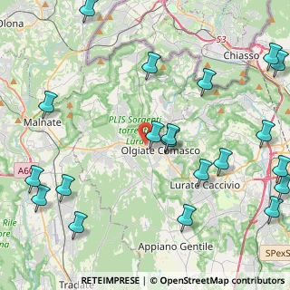 Mappa Via Don Ambrogio Fogliani, 22077 Olgiate Comasco CO, Italia (5.831)