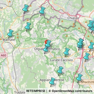Mappa Via Giovanni Tarchini, 22077 Olgiate Comasco CO, Italia (6.4345)
