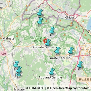 Mappa Via Giovanni Tarchini, 22077 Olgiate Comasco CO, Italia (5.10455)