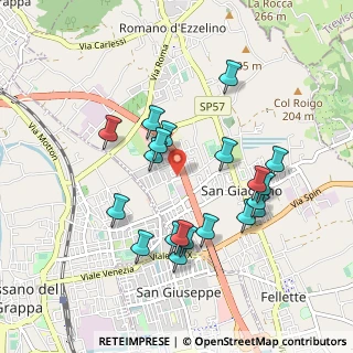 Mappa Via A. Modigliani, 36060 Romano D'ezzelino VI, Italia (0.882)