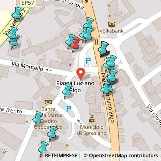 Mappa Piazza Rigo Via Verdi, 31027 Spresiano TV, Italia (0.05)