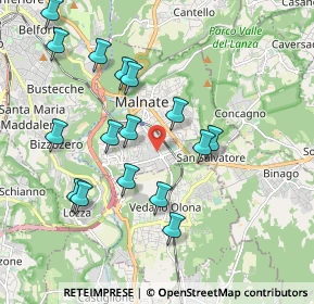Mappa Via Cuneo, 21046 Malnate VA, Italia (1.94688)