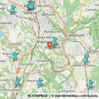 Mappa Bizzozero, 21100 Varese VA, Italia (3.55364)