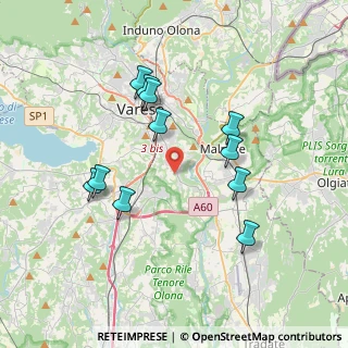 Mappa Bizzozero, 21100 Varese VA, Italia (3.52455)