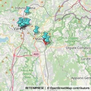 Mappa Via Monsignor Carlo Sonzini, 21046 Malnate VA, Italia (4.50182)