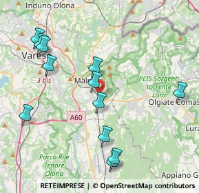 Mappa Via Monsignor Carlo Sonzini, 21046 Malnate VA, Italia (4.45833)