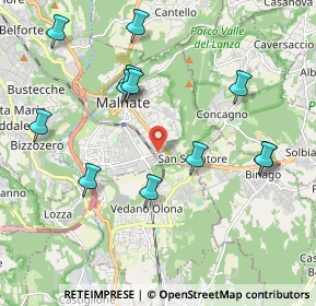 Mappa Via Monsignor Carlo Sonzini, 21046 Malnate VA, Italia (2.13083)