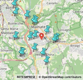 Mappa Via Reggio Emilia, 21046 Malnate VA, Italia (1.92125)