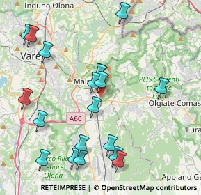 Mappa Via Agostino Novella, 21046 Malnate VA, Italia (4.50579)
