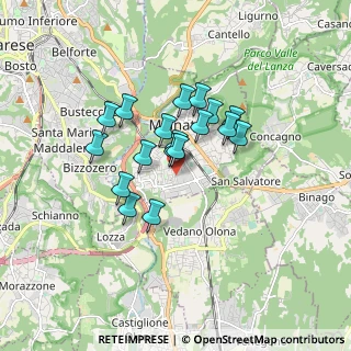 Mappa Via Napoli, 21046 Malnate VA, Italia (1.25389)