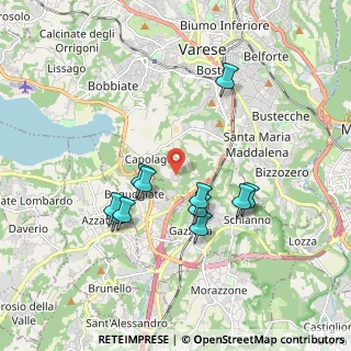 Mappa Via del Gaggio, 21100 Varese VA, Italia (1.66636)