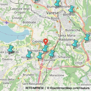 Mappa Via del Gaggio, 21100 Varese VA, Italia (3.09846)