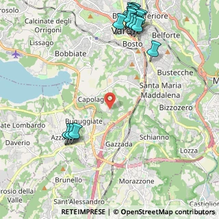 Mappa Via del Gaggio, 21100 Varese VA, Italia (2.9275)