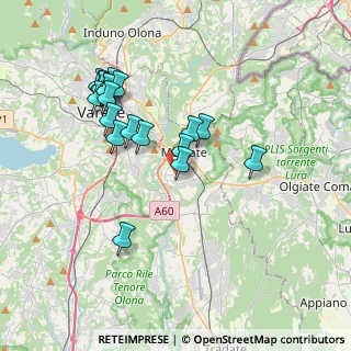 Mappa Via Isola Bella, 21046 Malnate VA, Italia (3.60105)