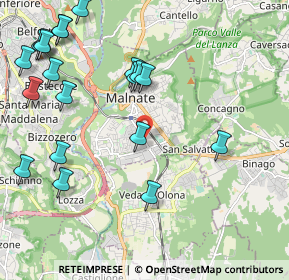 Mappa Via Milano, 21046 Malnate VA, Italia (2.582)