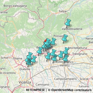 Mappa Via Commercio, 36060 Romano D'ezzelino VI, Italia (11.82111)