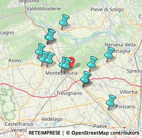 Mappa Via Caonada, 31044 Montebelluna TV, Italia (6.17)