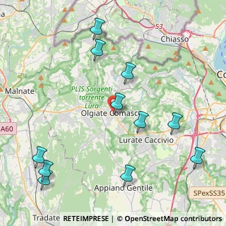 Mappa Piazza A. Volta, 22077 Olgiate Comasco CO, Italia (5.01545)