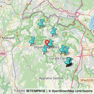 Mappa Piazza A. Volta, 22077 Olgiate Comasco CO, Italia (3.65615)