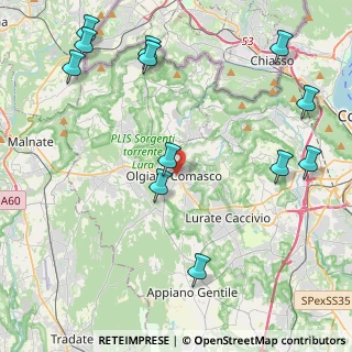 Mappa Piazza A. Volta, 22077 Olgiate Comasco CO, Italia (5.4025)