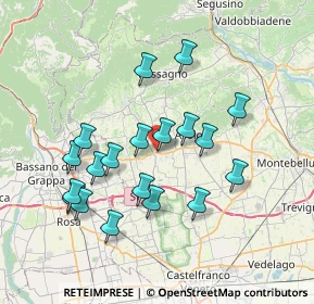 Mappa Via S. Pio X, 31010 Fonte TV, Italia (6.93632)