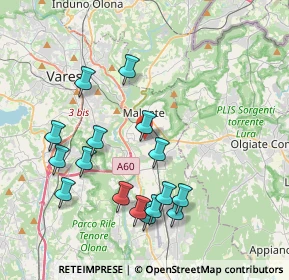 Mappa Via di Vittorio Giuseppe, 21046 Malnate VA, Italia (3.99625)