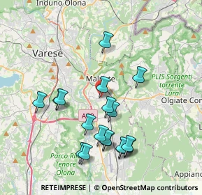 Mappa Via di Vittorio Giuseppe, 21046 Malnate VA, Italia (3.78333)