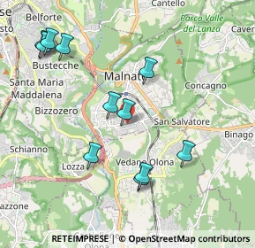 Mappa Via di Vittorio Giuseppe, 21046 Malnate VA, Italia (2.07)