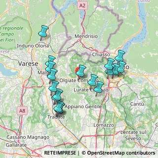 Mappa Via Sempione, 22077 Olgiate Comasco CO, Italia (7.13889)