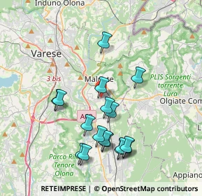 Mappa Via Giuseppe di Vittorio, 21046 Malnate VA, Italia (3.71235)