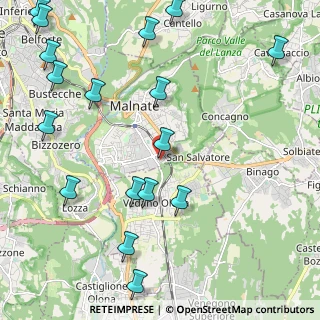Mappa Via Guido Rossa, 21046 Malnate VA, Italia (2.83765)