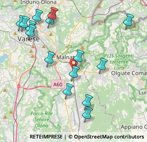 Mappa Via Guido Rossa, 21046 Malnate VA, Italia (4.64467)