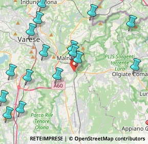 Mappa Via Guido Rossa, 21046 Malnate VA, Italia (5.86316)
