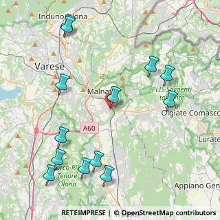 Mappa Via Guido Rossa, 21046 Malnate VA, Italia (5.09692)