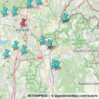 Mappa Via Guido Rossa, 21046 Malnate VA, Italia (5.59286)