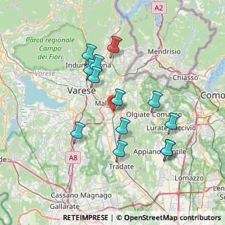 Mappa Via Guido Rossa, 21046 Malnate VA, Italia (6.92846)