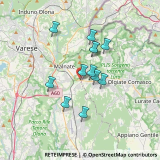 Mappa Via G. Oberdan, 21046 Malnate VA, Italia (2.9525)