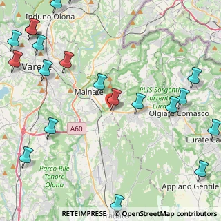 Mappa Via G. Oberdan, 21046 Malnate VA, Italia (6.3385)