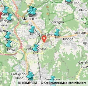 Mappa Via Adua, 21040 Vedano Olona VA, Italia (3.223)