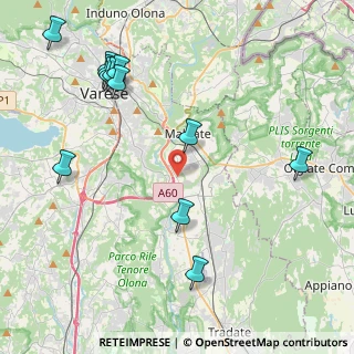 Mappa Via Fontanelle, 21040 Vedano Olona VA, Italia (5.09833)