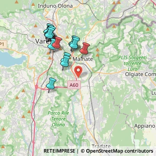 Mappa Via Fontanelle, 21040 Vedano Olona VA, Italia (3.9525)