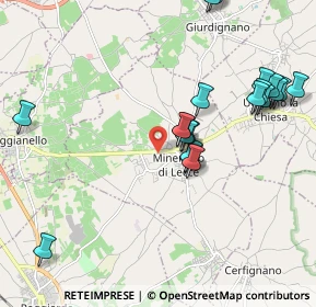 Mappa Via Giuggianello, 73027 Minervino di Lecce LE, Italia (2.3775)