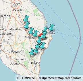 Mappa Via Giuggianello, 73027 Minervino di Lecce LE, Italia (9.07692)