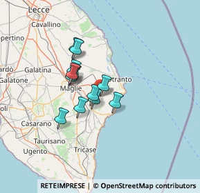 Mappa Via Giuggianello, 73027 Minervino di Lecce LE, Italia (10.10167)